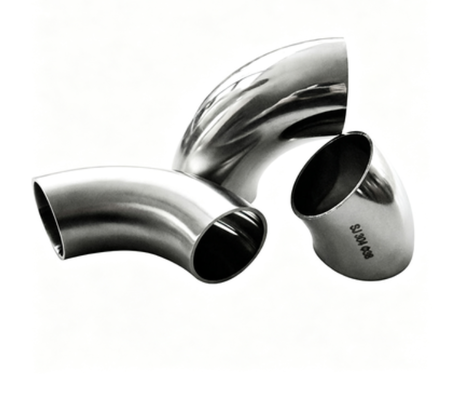 Polierter 304 Edelstahlbogen, 90-Grad-Stumpfschweißfitting für Sanitärinstallationen