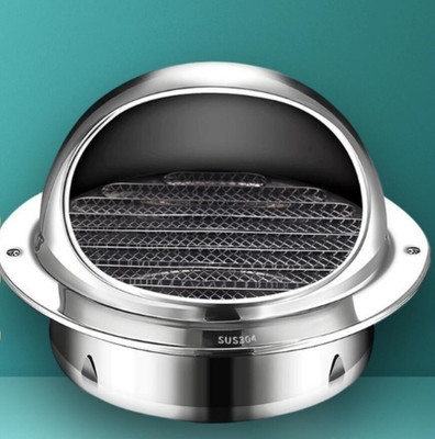 Edelstahl-Belüftungs-Auspuff-Grill-wasserdichte Belüftungsöffnungs-Kappe 4" 60MM Edelstahl 304