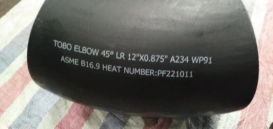 Rohrverschraubungen aus legiertem Stahl 45 Winkel A234 Klasse WP91 12 "X0,875" Stumpfschweißwinkel