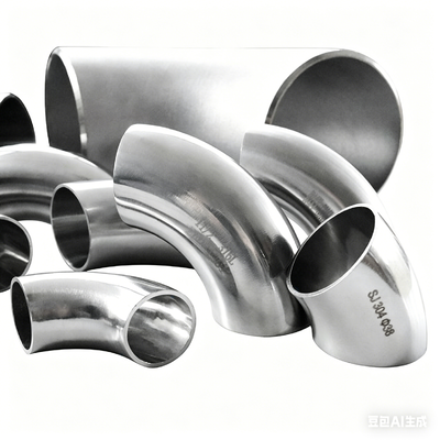 Polierter 304 Edelstahlbogen, 90-Grad-Stumpfschweißfitting für Sanitärinstallationen