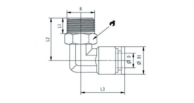 neueste Unternehmensnachrichten über Hochwertige pneumatische Ellbogenbefestigungen SSL 316 R1/8" 1/4" 3/8" 1/2" Gewinde aus Edelstahl Positive L-Typ-Gelenkluftbefestigungen  1
